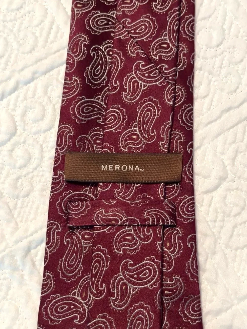 Merona Burgundy Paisley Silk-Blend Tie